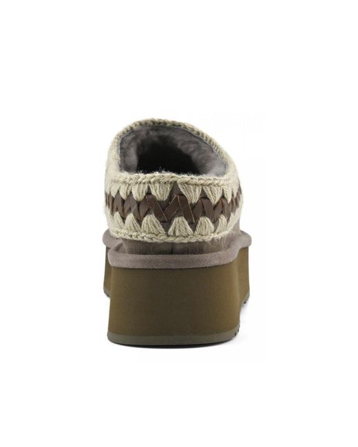 Mou Brown Platform Slip-On Clogs