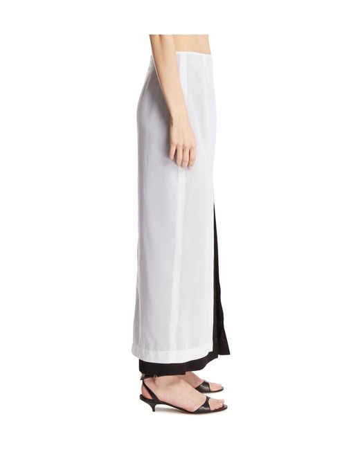 The Row White Ismara Layered Maxi Skirt