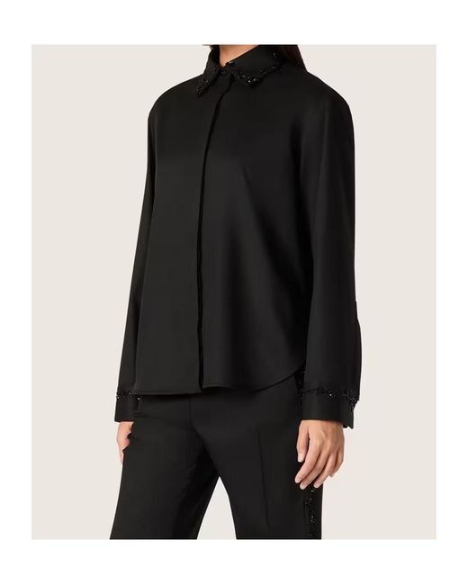 Golden Goose Deluxe Brand Black Floral Bead-Embellished Shirt