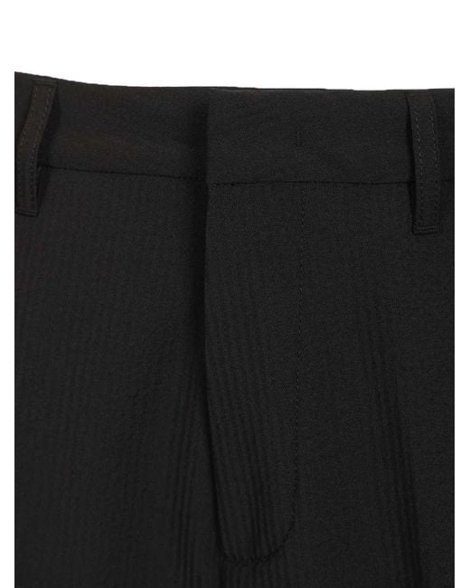 Emporio Armani Black Seersucker Tailored Pants for men