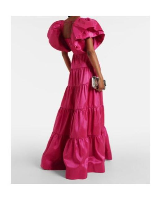Rebecca Vallance Pink Niarah Puff-Sleeve Gown