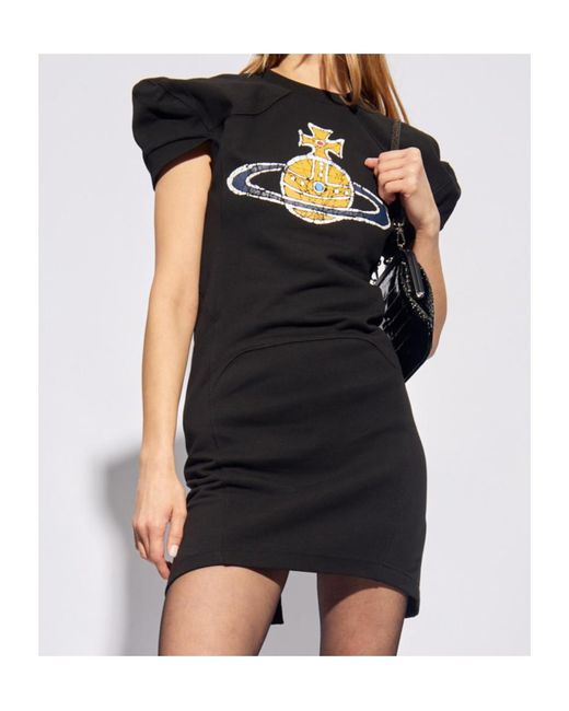 Vivienne Westwood Black Time Machine Football Mini Dress