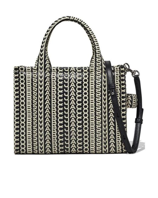 Marc Jacobs Black The Monogram Leather Mini Tote Bag