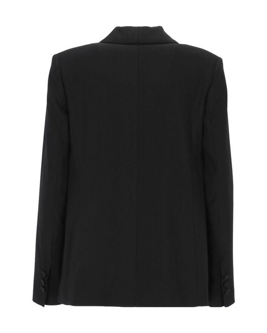 D.exterior Black Shawl Lapel Blazer