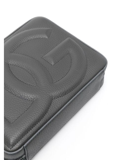 Dolce & Gabbana Black Logo-Embossed Small Shoulder Bag for men
