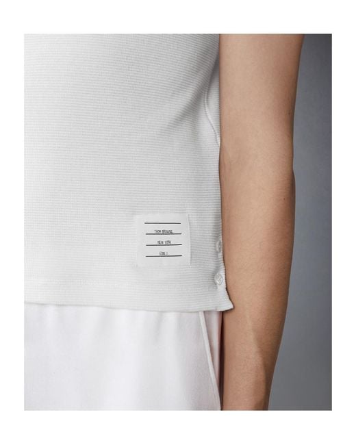 Thom Browne White Rwb-Stripe Crewneck T-Shirt for men