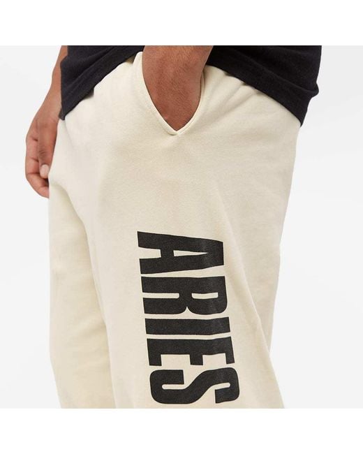 Aries White Cotton Track Pants for men