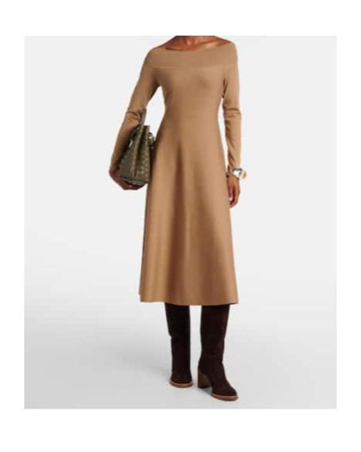 Ralph Lauren Natural Abrillong Cashmere-Blend Midi Dress