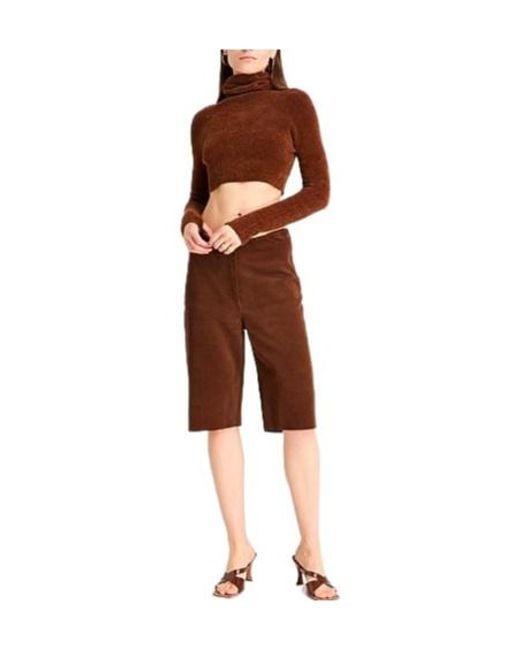 Jacquemus Brown Solid-Color Knitted High Neck