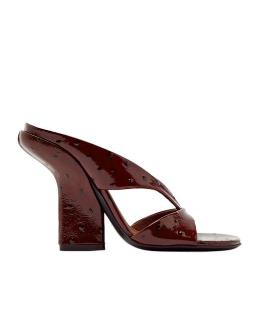 Dries Van Noten Brown High-Heeled Slippers