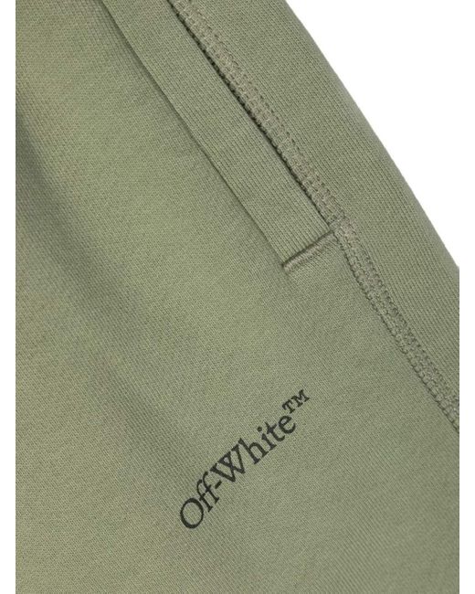 Off-White c/o Virgil Abloh Green Scribble Cotton Track Shorts