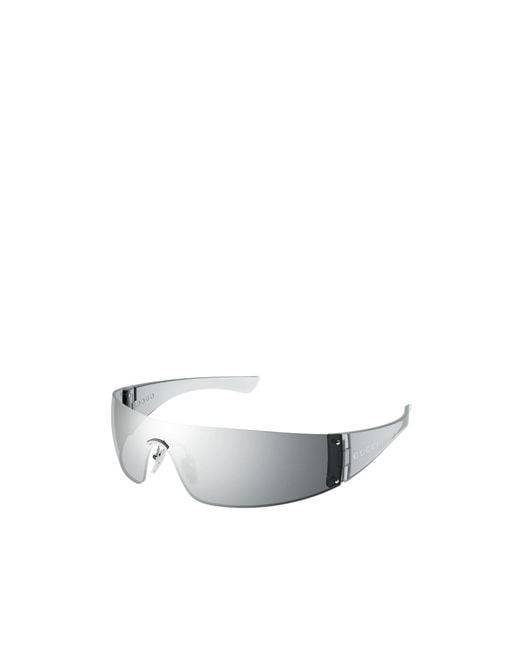 Gucci White Eyewear Gradient Lense Shield Sunglasses for men