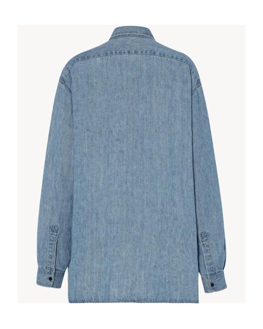 The Row Blue Nesson Button-Up Denim Shirt