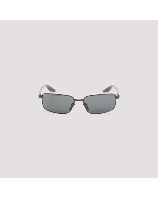 Prada White Eyewear Linea Rossa Rectangle Frame Sunglasses