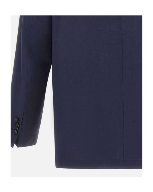 Barba Napoli Blue Three-Button Blazer for men
