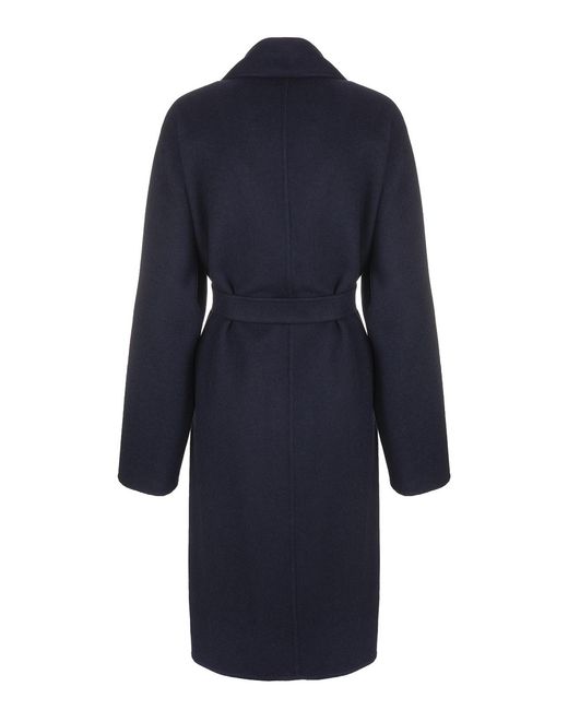 Max Mara Blue Doppia Girdle Coat