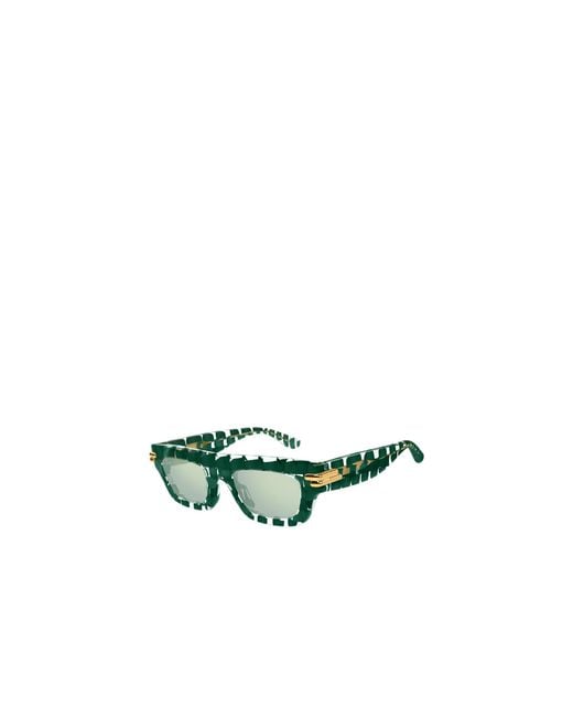 Bottega Veneta Green Eyewear Mitre Square Frame Sunglasses for men