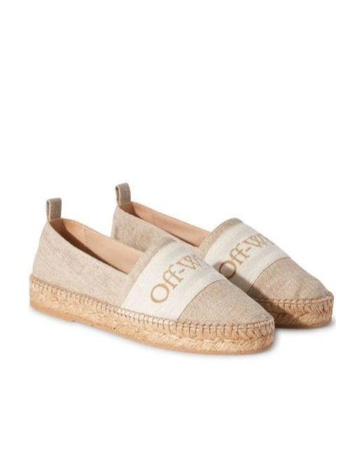 Off-White c/o Virgil Abloh Natural Bookish Canvas Espadrilles