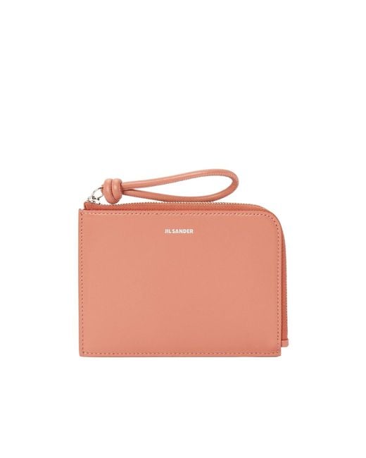 Jil Sander Pink Zipper Card Holder