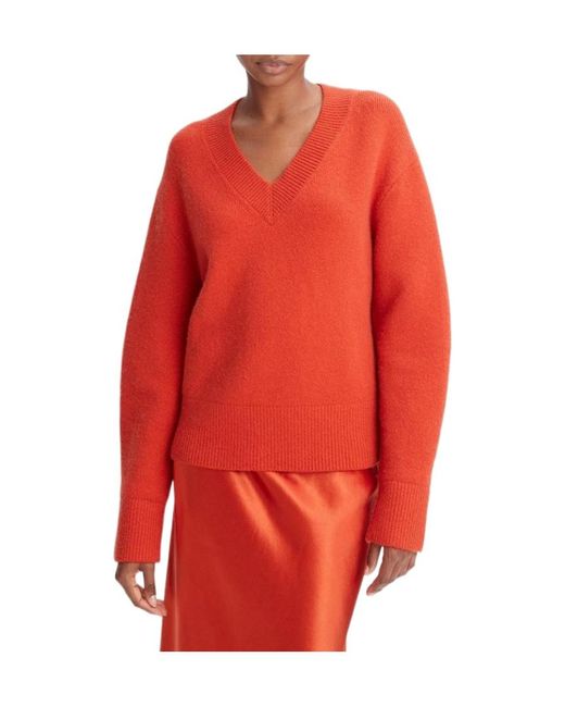 Vince Red Long-Sleeved Sweater