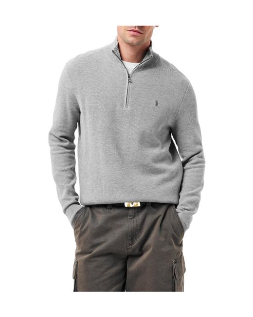 Polo Ralph Lauren Gray Half-Zipper Sweater for men