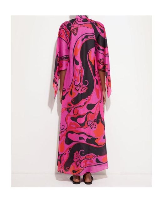 Emilio Pucci Pink Orchidee-Print Cotton Kaftan