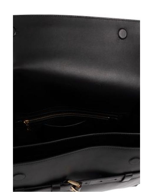 Moschino Black Logo Embossed Tie Me Shoulder Bag for men