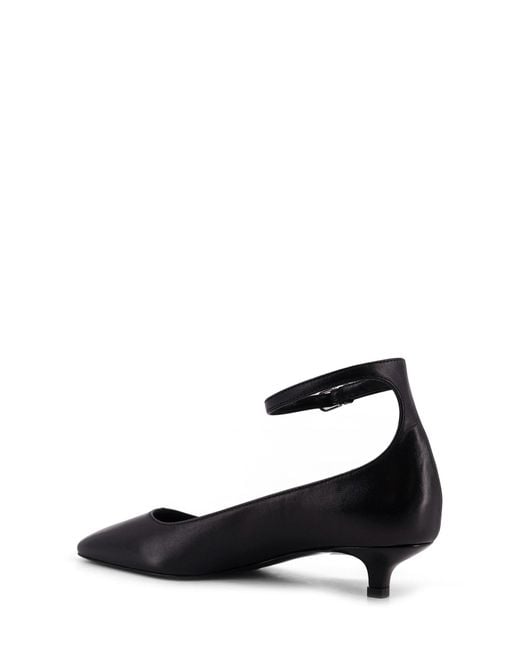 Totême  Black Totême Square-Toe Ankle Strap Pumps
