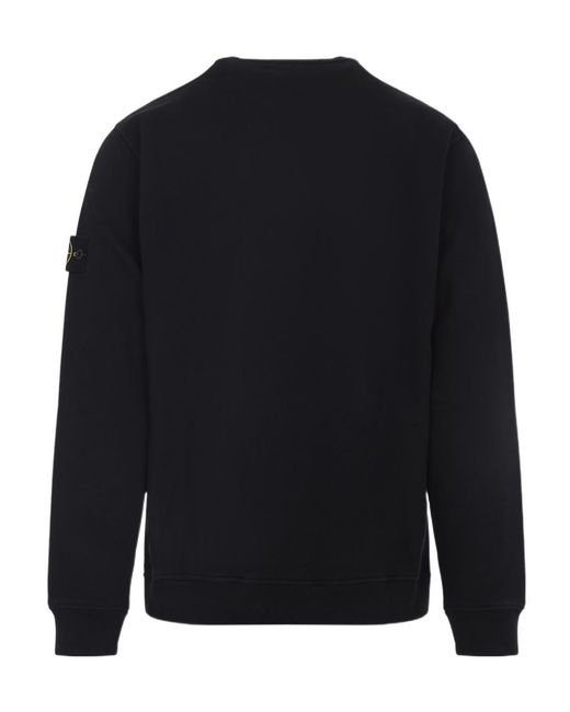 Stone Island Blue Logo Patch Crewneck Sweatshirt for men