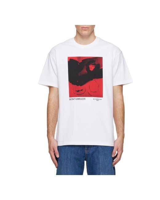 Givenchy Red Graphic Printed Regular Fit T-Shirt for men