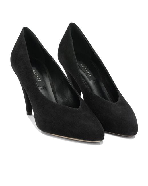 Casadei Black Round-Toe High Heels