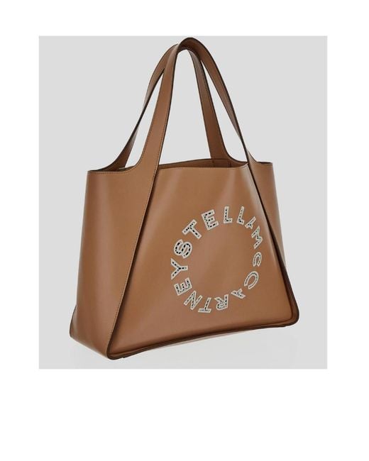 Stella McCartney Brown Logo-Printed Tote Bag