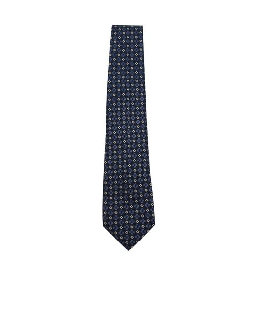 Canali Blue Geometric Pattern Tie for men