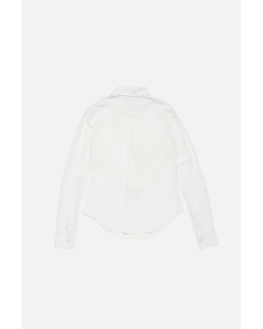 Acne White Drape-Neck Shirt
