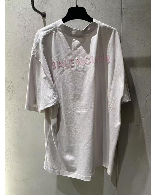 Balenciaga White Back Medium Fit T-Shirt for men