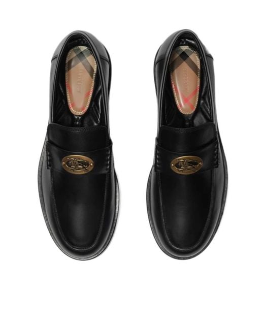 Burberry Black Leather Pembroke Loafers for men