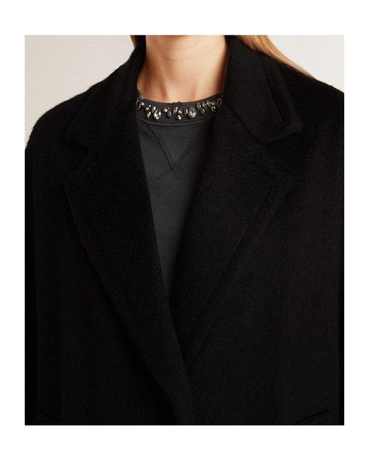 Golden Goose Deluxe Brand Black Single-Breasted Cocoon Coat