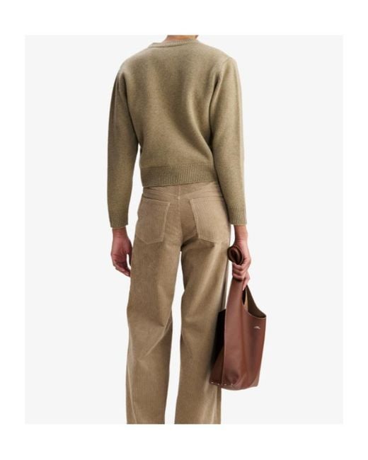A.P.C. White Logo-Embroidered Wool Sweater