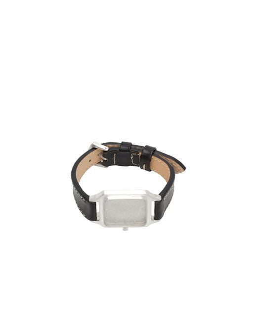 Our Legacy White Contrast Stitch Square Watch for men