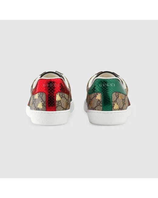 Gucci Green Ace Gg Supreme Bees Sneaker for men