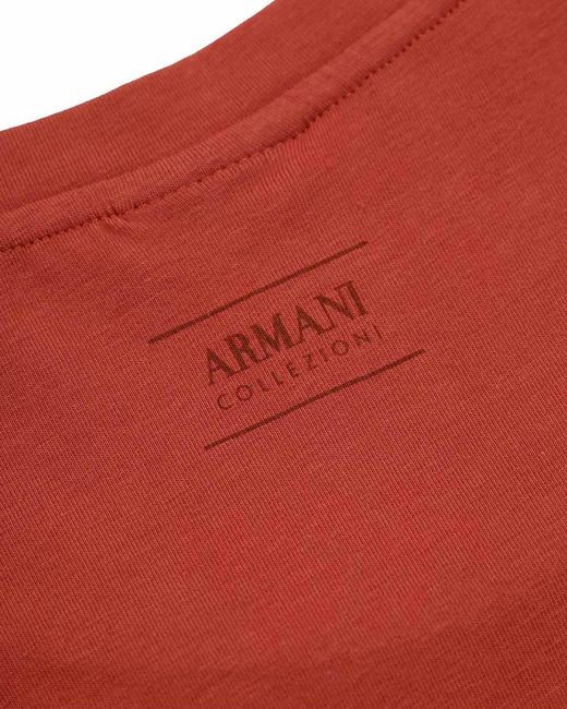 Armani Collezioni Red Logo Printed T-Shirt for men