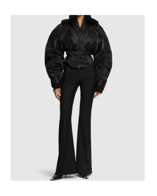 Mugler Black Pleated Casual Jacket