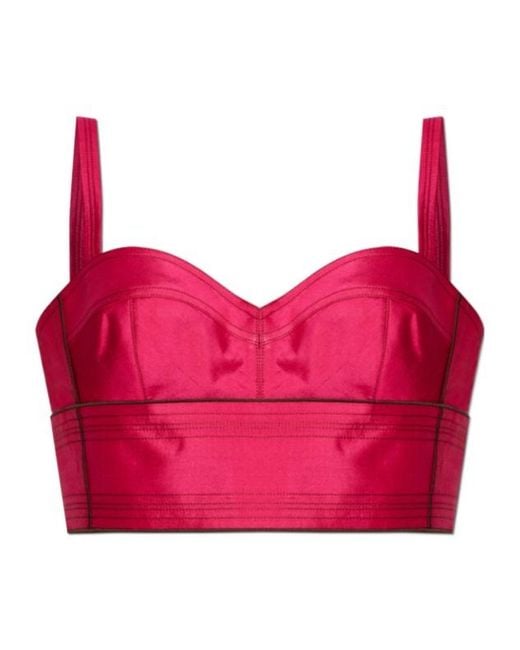 Tory Burch Pink Silk Cropped Top