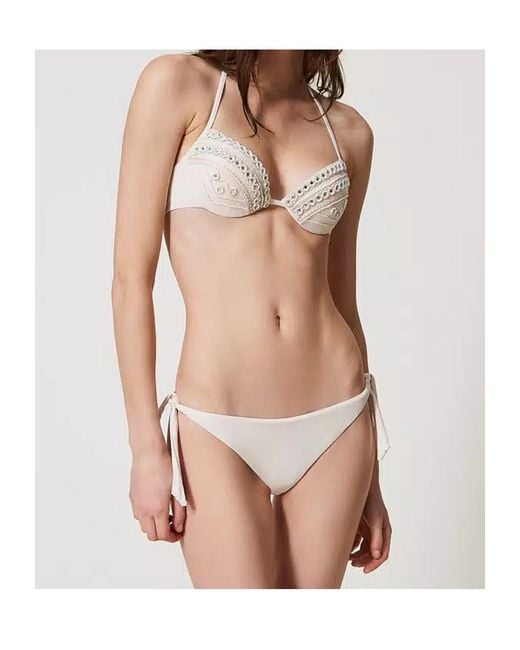Twinset White Tie-Fastening Bikini Bottoms