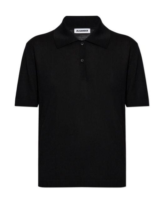 Jil Sander Black Short-Sleeved Polo Shirt