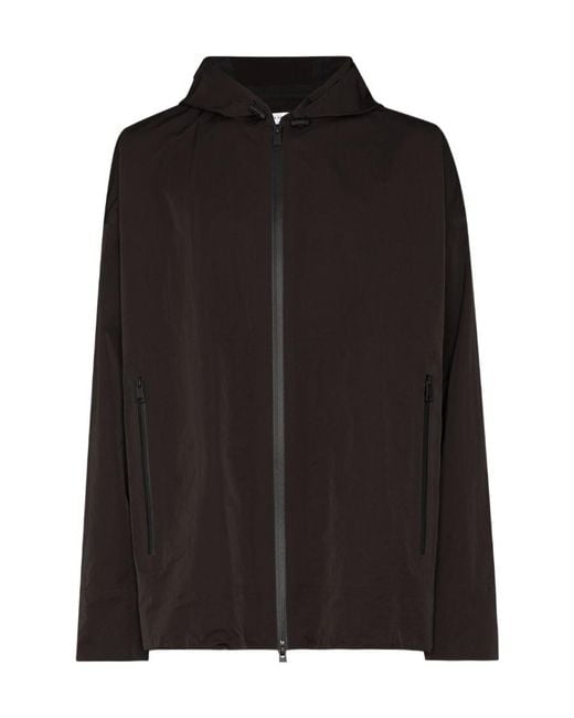 Bottega Veneta Black Hooded Windbreaker Jacket for men