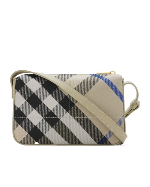 Burberry Gray Snip Check Pattern Crossbody Bag