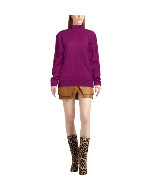 Saint Laurent Purple Half-Zip Sweatshirts
