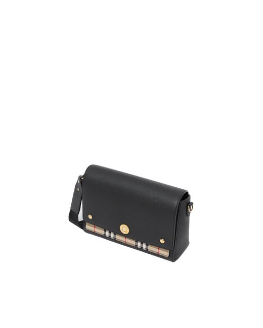 Burberry Black Vintage Checked Note Crossbody Bag
