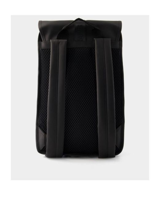 Rains Black Mini Trail Logo-Debossed Backpack for men